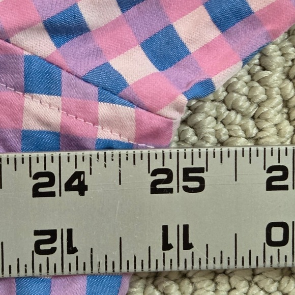 Scully Mens XL Long Sleeve Button Down Shirt Pink Blue Checkered Pattern - Picture 7 of 8